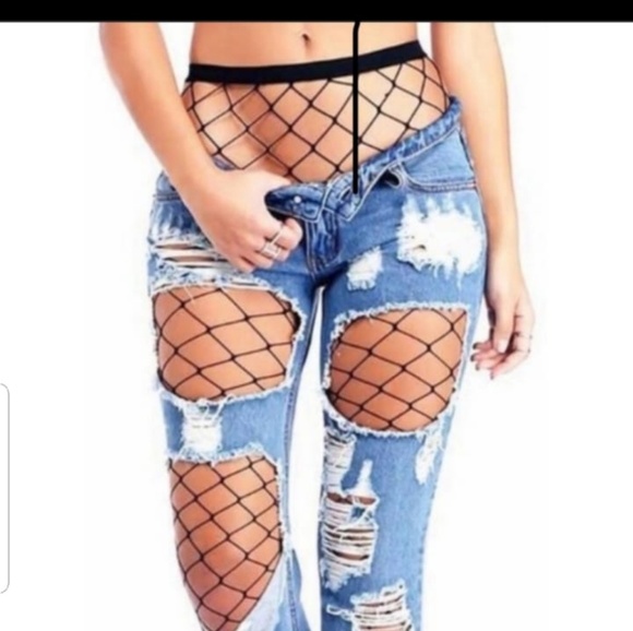 Party Hollow out sexy pantyhose female Mesh black - Picture 2 of 8